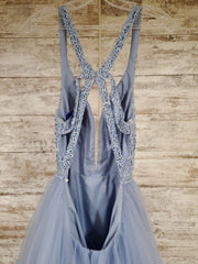 BLUE A LINE GOWN