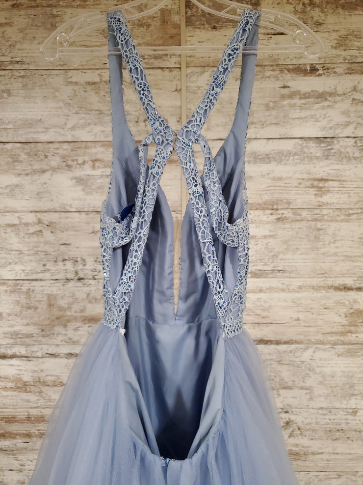 BLUE A LINE GOWN