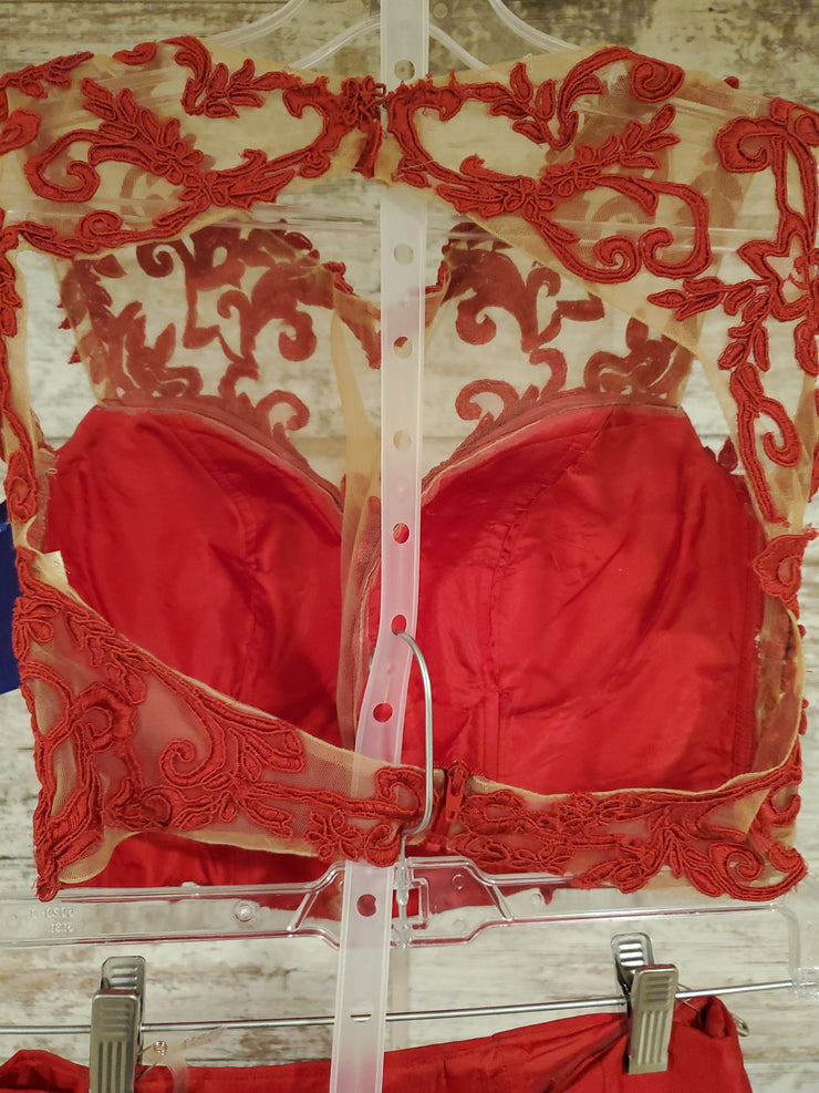 RED 2 PC. MERMAID GOWN $680