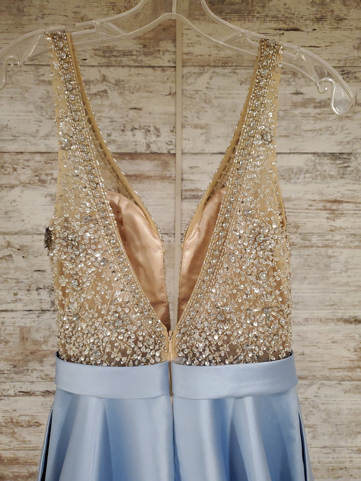 BLUE SPARKLE TOP A LINE GOWN