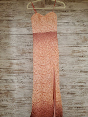 CORAL OMBRE LACE LONG DRESS