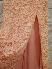 CORAL OMBRE LACE LONG DRESS