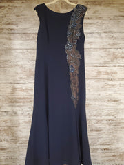 NAVY LONG EVENING GOWN