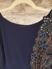 NAVY LONG EVENING GOWN