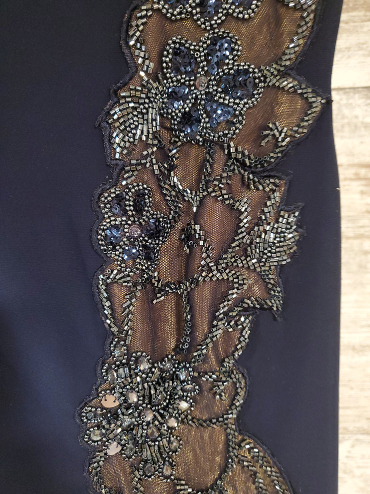 NAVY LONG EVENING GOWN