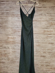 GREEN SPARKLY LONG DRESS