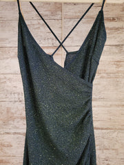 GREEN SPARKLY LONG DRESS
