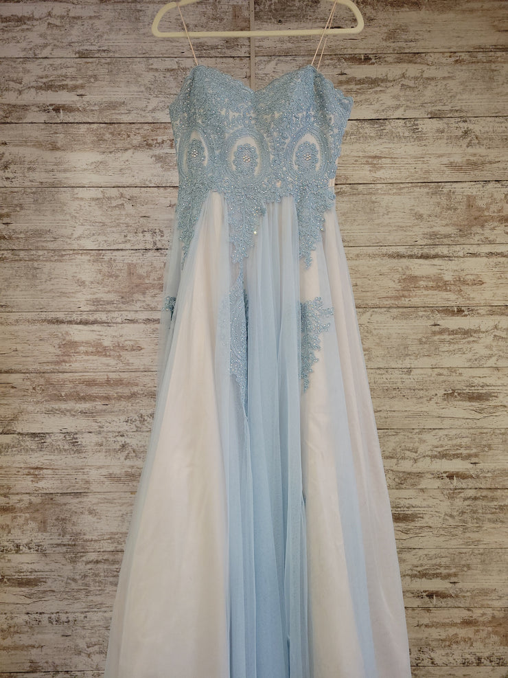 BLUE A LINE GOWN