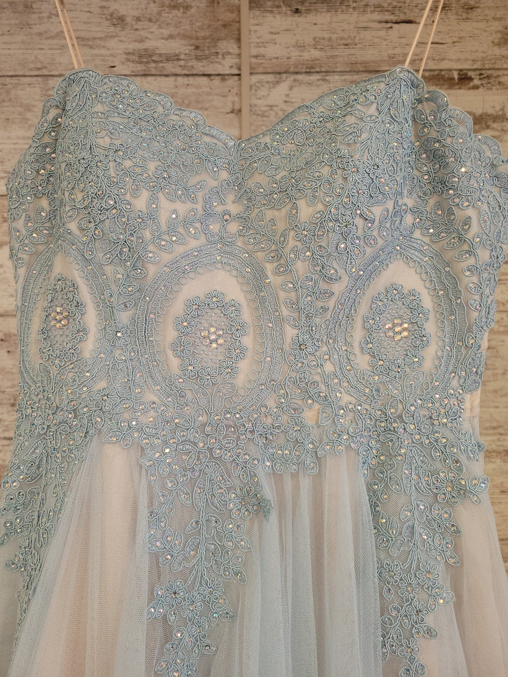 BLUE A LINE GOWN