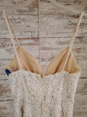 WHITE LACE LONG EVENING GOWN