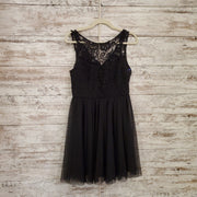 BLACK LACE TOP SHORT DRESS