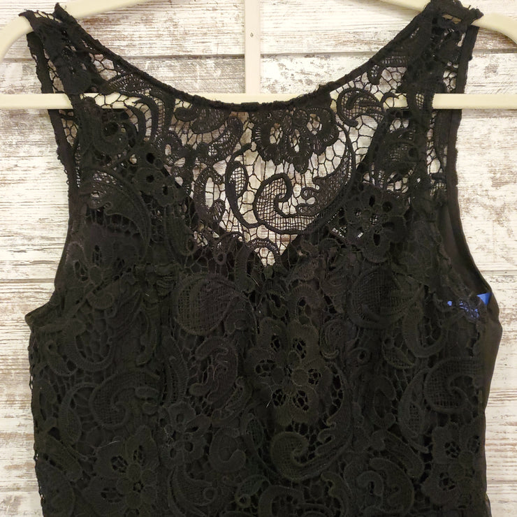 BLACK LACE TOP SHORT DRESS