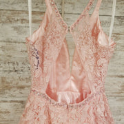 PINK/FLORAL A LINE GOWN