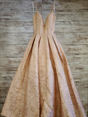 PEACH/FLORAL A LINE GOWN