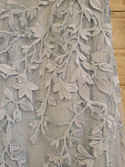 BLUE FLORAL A LINE GOWN