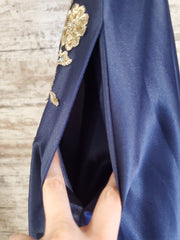 NAVY/GOLD A LINE GOWN (NEW)