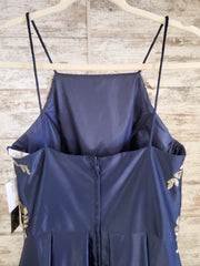 NAVY/GOLD A LINE GOWN (NEW)