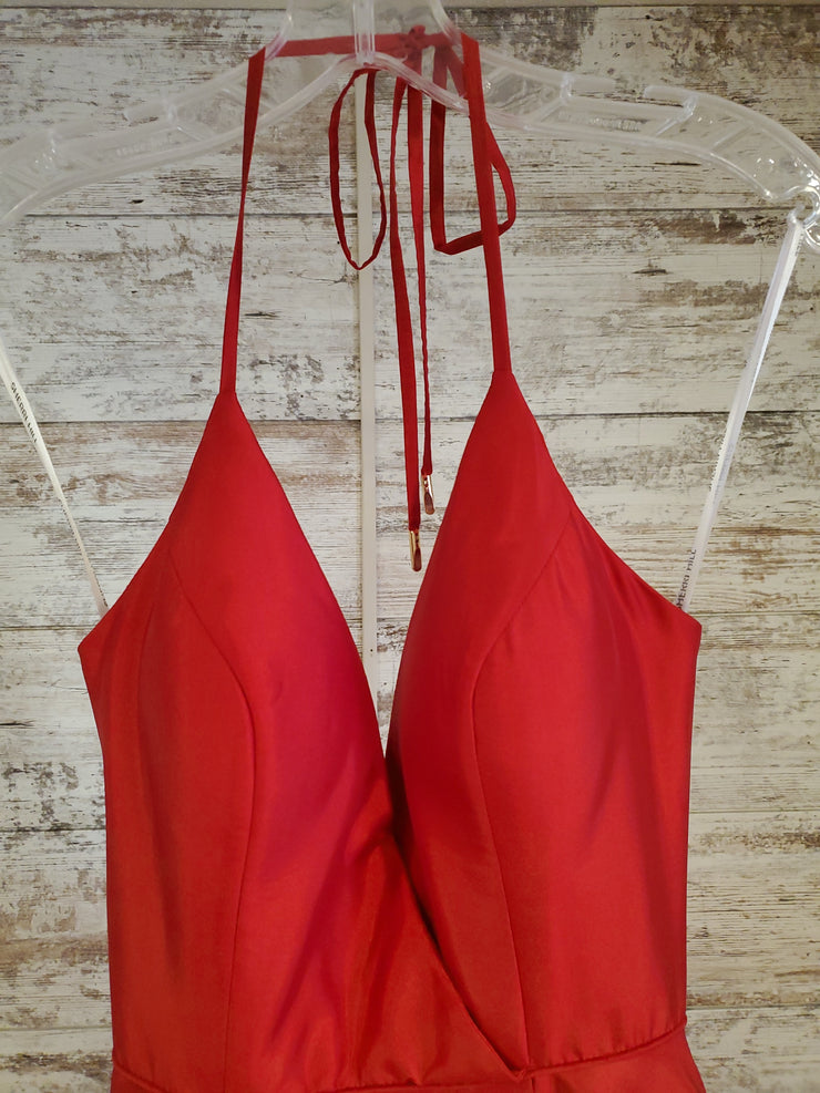 RED A LINE GOWN
