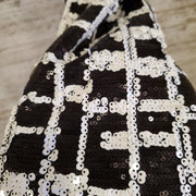 BLACK/WHITE SEQUIN SHORT DRESS