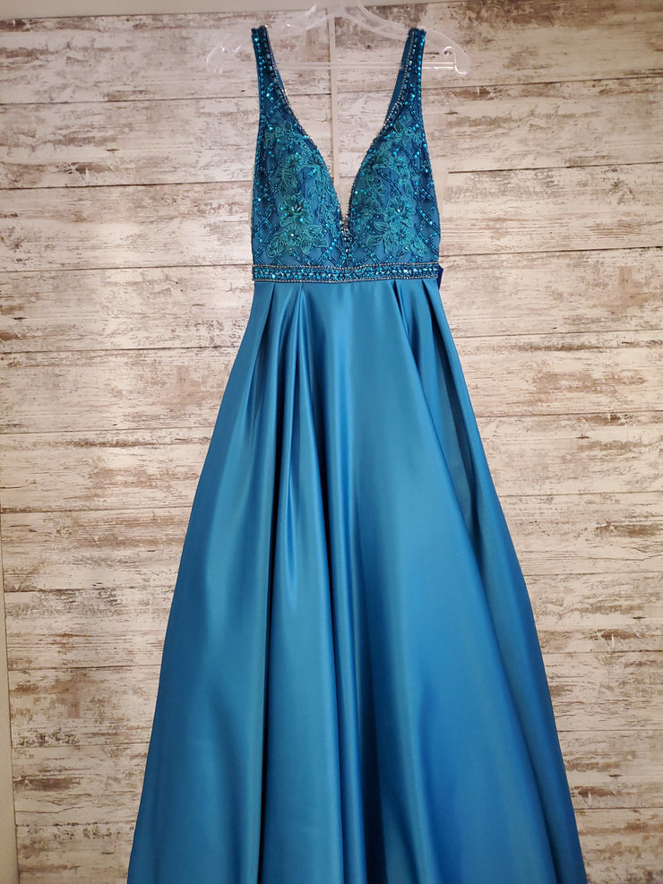 TEAL A LINE GOWN (NEW)