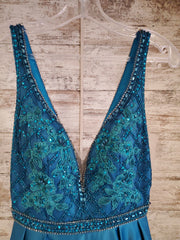 TEAL A LINE GOWN (NEW)
