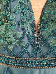 TEAL A LINE GOWN (NEW)
