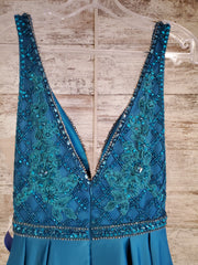 TEAL A LINE GOWN (NEW)