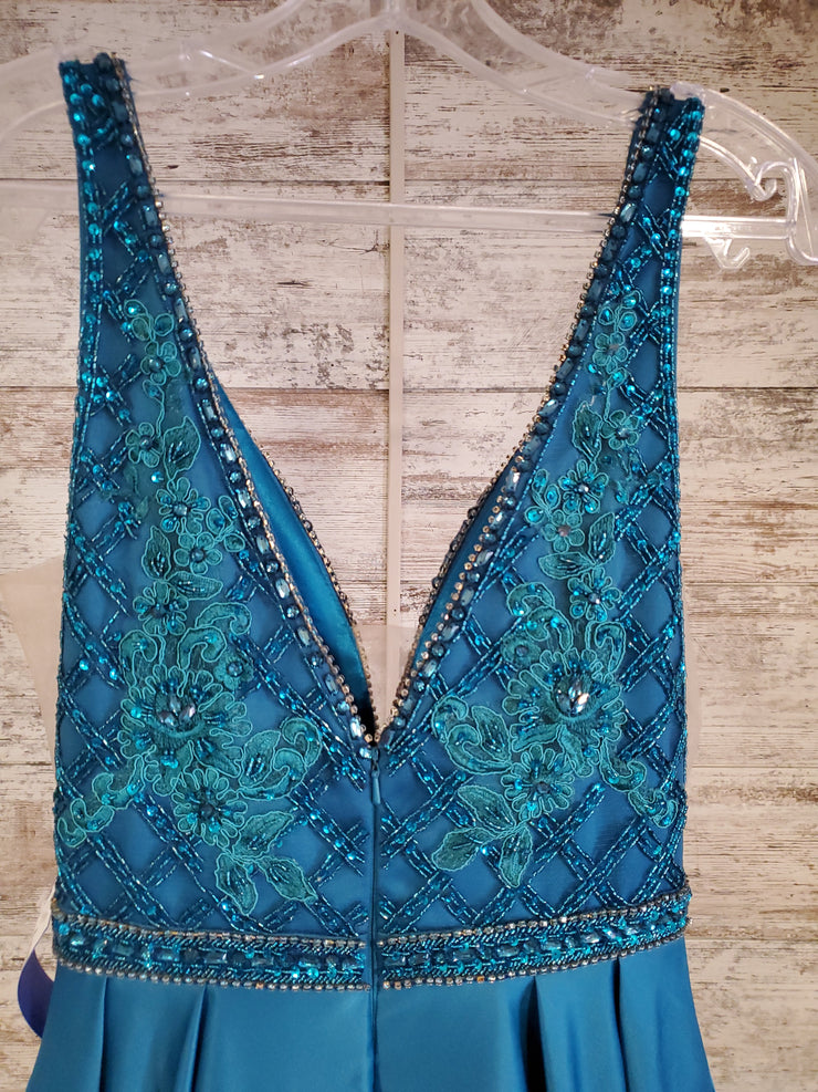 TEAL A LINE GOWN (NEW)