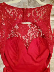 RED LACE MERMAID GOWN