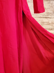 RED LONG SLEEVE LONG DRESS
