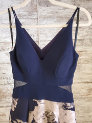 NAVY/FLORAL MERMAID GOWN