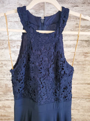 NAVY LONG EVENING GOWN