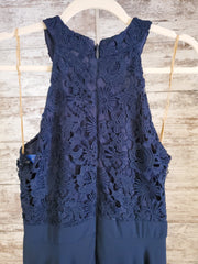 NAVY LONG EVENING GOWN