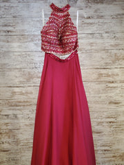 BURGUNDY 2 PC. LONG GOWN SET