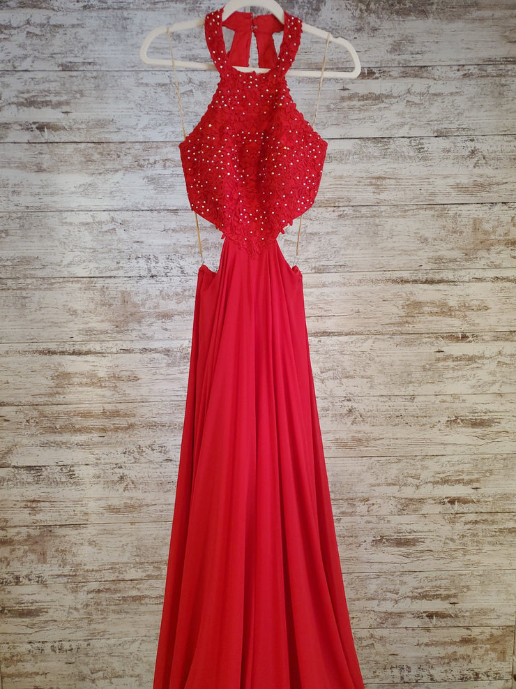 RED LONG EVENING GOWN