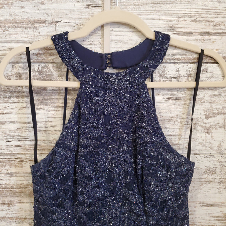 NAVY SPARKLY SHORT DRESS