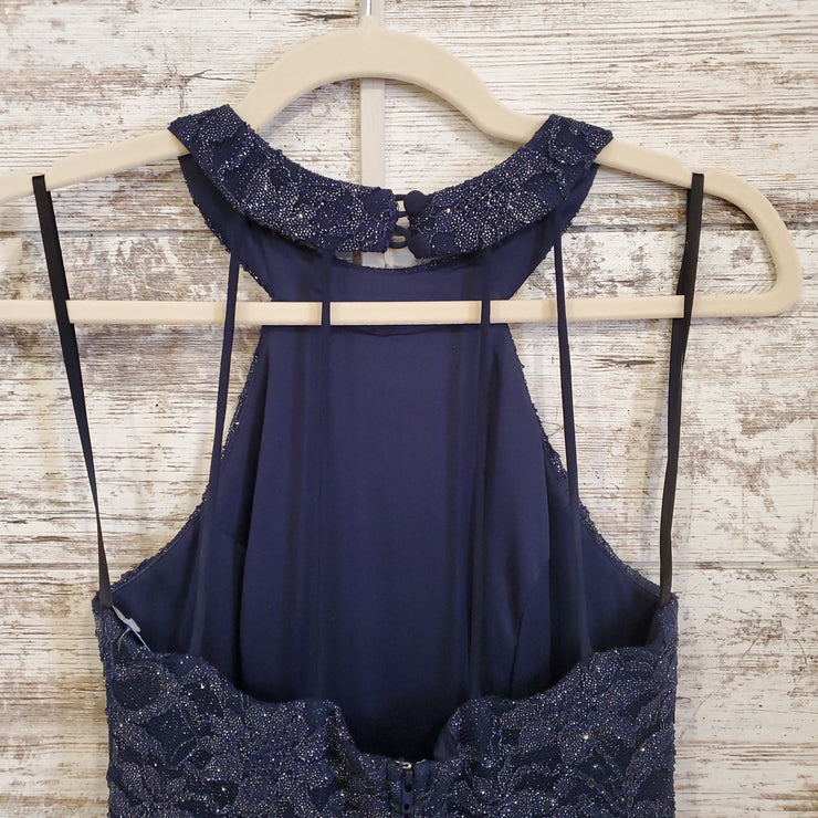 NAVY SPARKLY SHORT DRESS