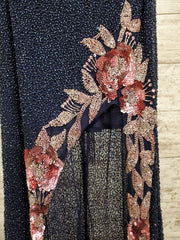 NAVY FULL BEADED LONG GOWN