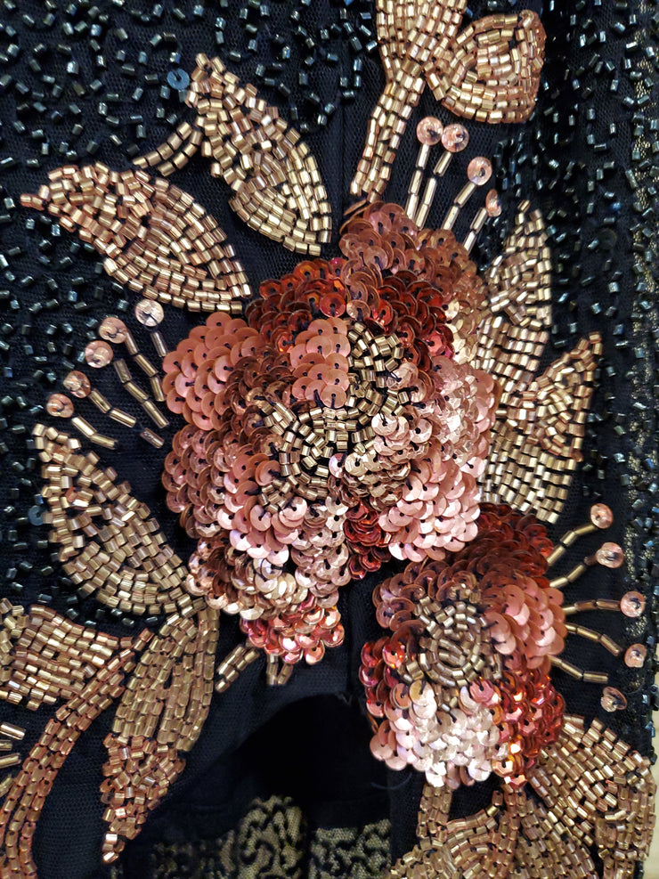 NAVY FULL BEADED LONG GOWN