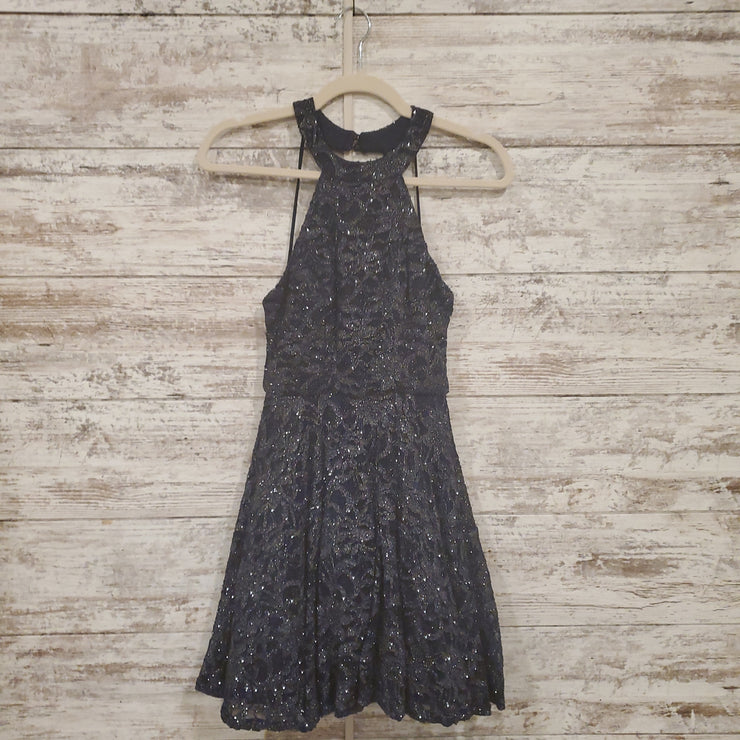 NAVY SPARKLY SHORT DRESS