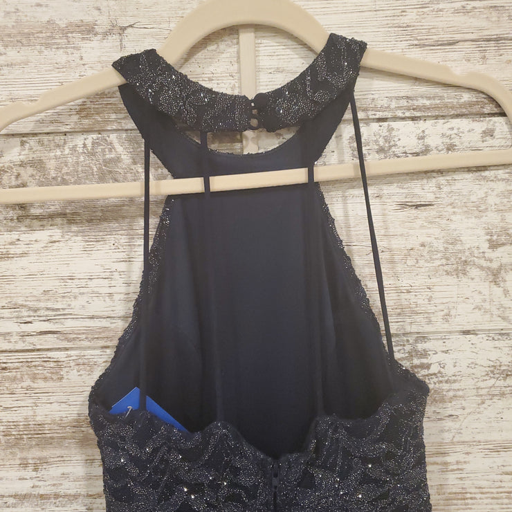 NAVY SPARKLY SHORT DRESS