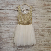 WHITE/GOLD SHORT DRESS