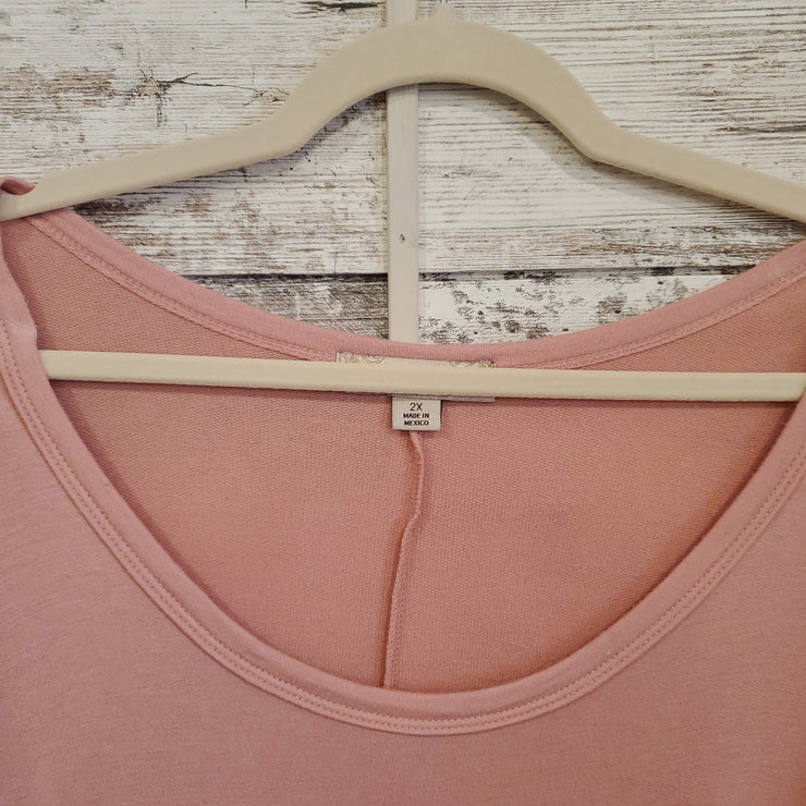 PINK LONG SLEEVE LOVED TOP