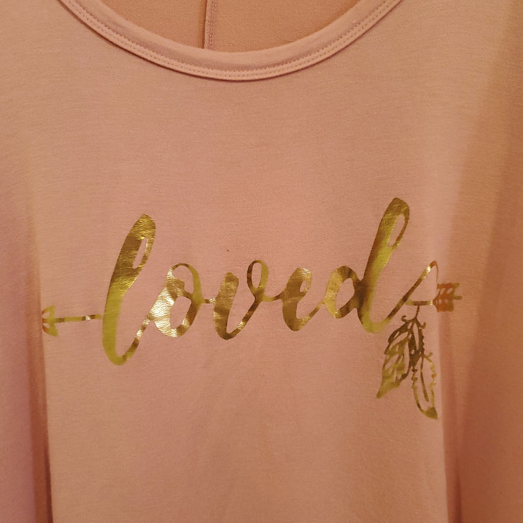 PINK LONG SLEEVE LOVED TOP