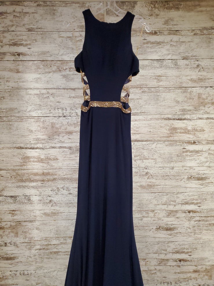 NAVY LONG EVENING GOWN