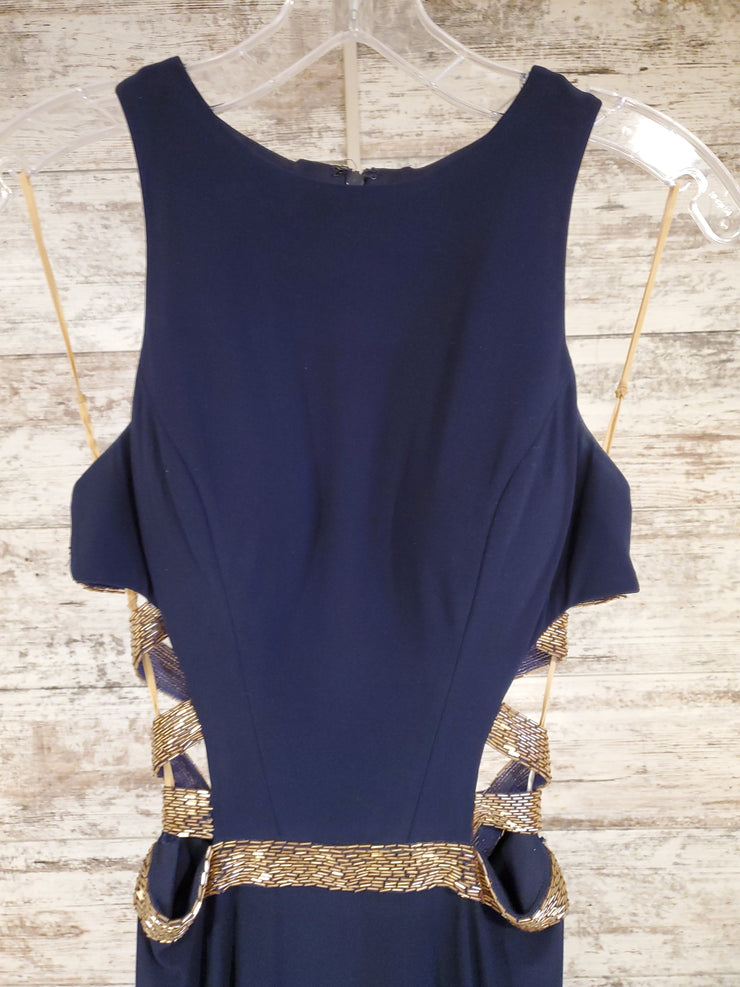 NAVY LONG EVENING GOWN