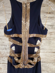 NAVY LONG EVENING GOWN