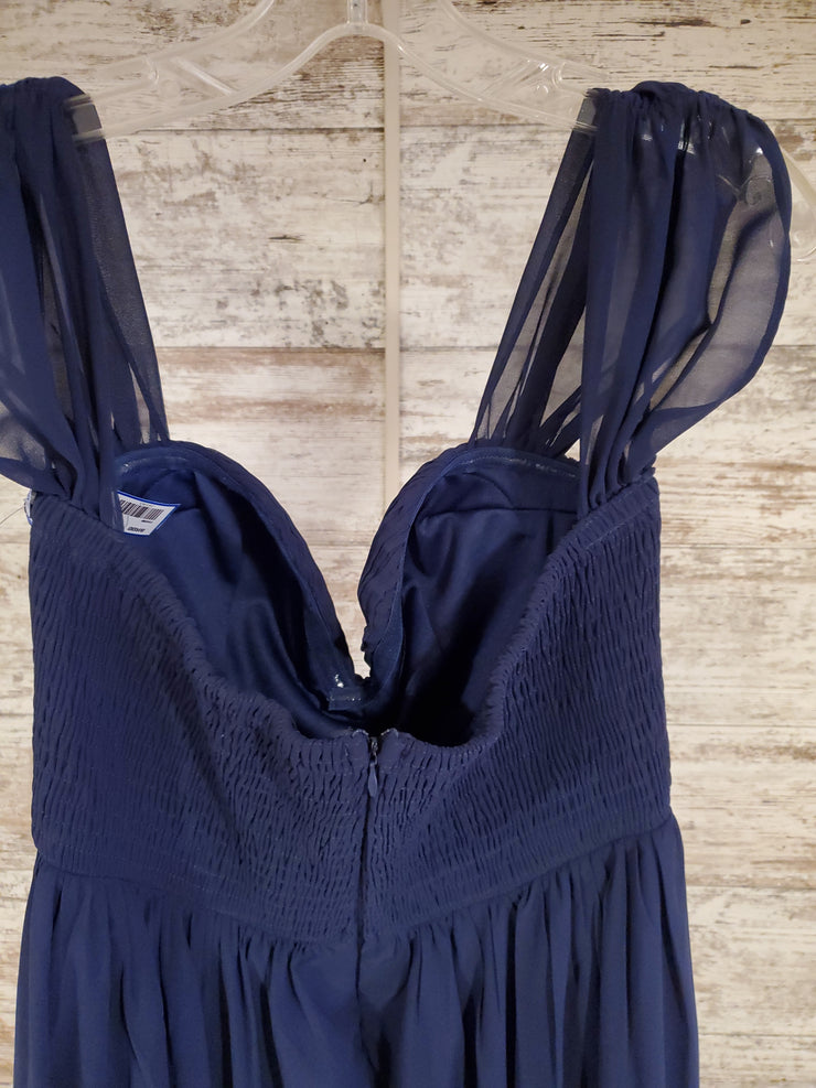 NAVY LONG EVENING GOWN