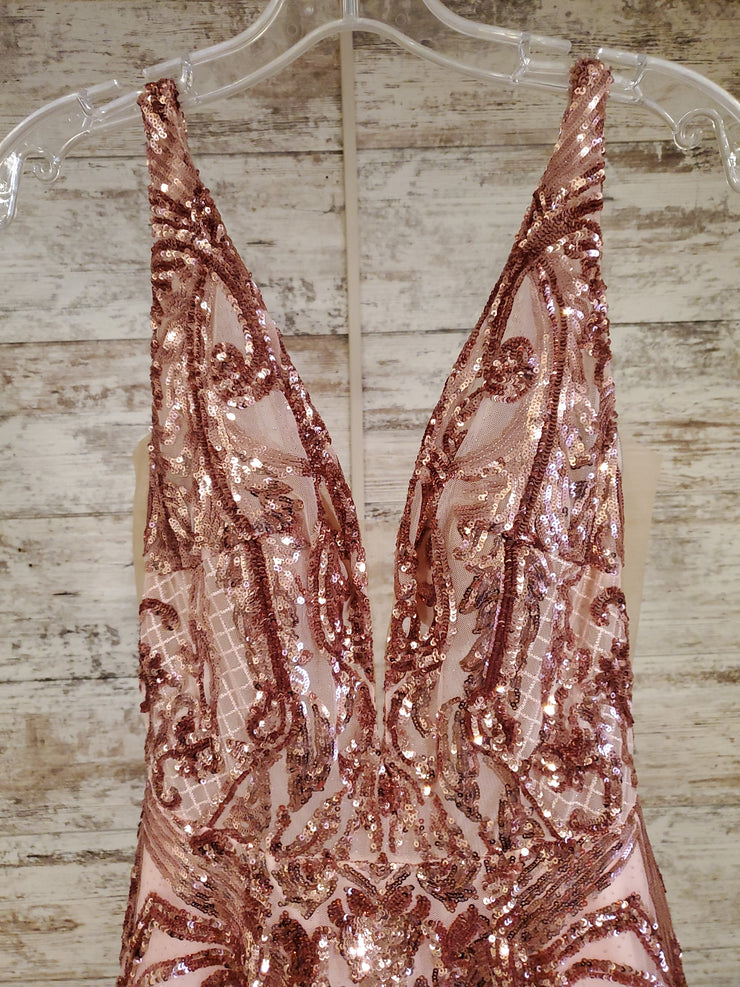 PINK/ROSE GOLD A LINE GOWN