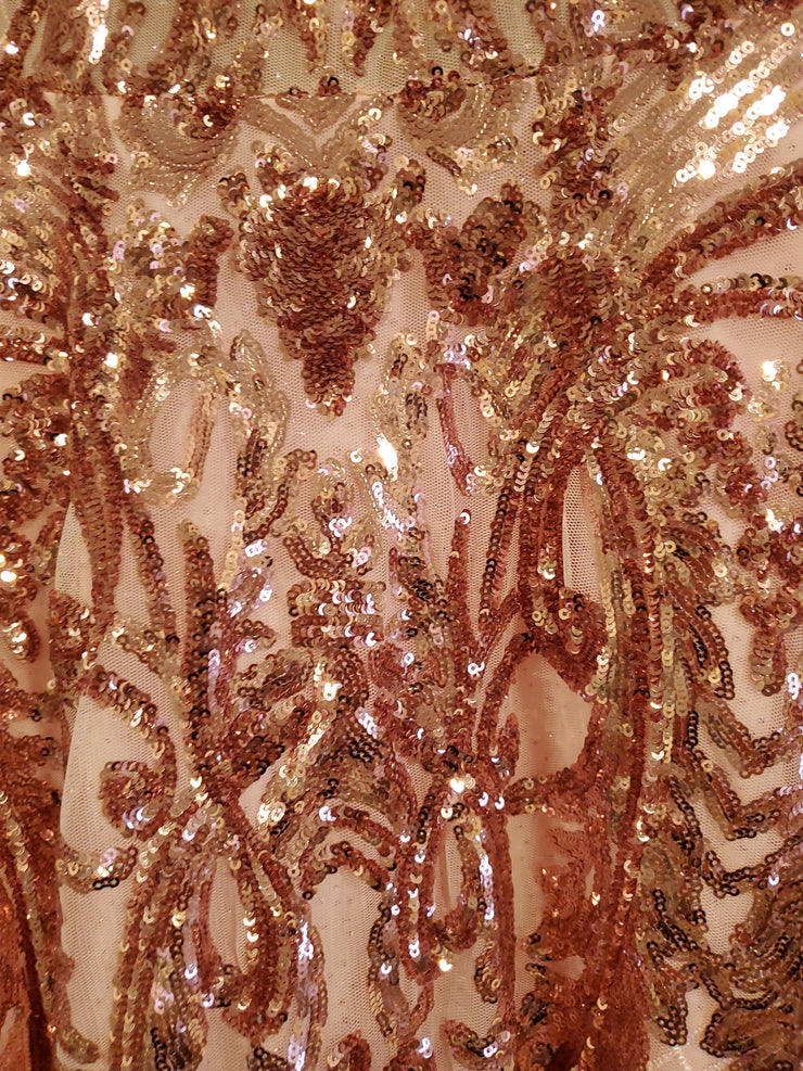 PINK/ROSE GOLD A LINE GOWN